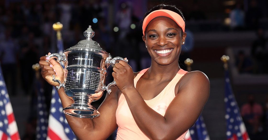 Слоан Стивенс с кубком US Open 2017, архивное фото